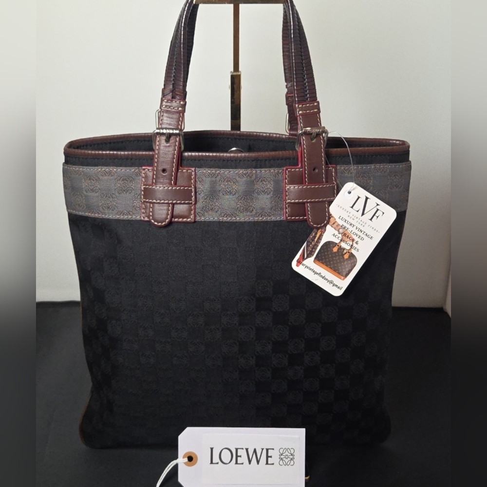 LOEWE Limited Production Canvas/Leather 1990s Tote excellent cond/collectable